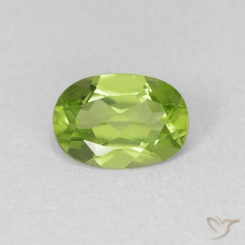 0.80ct 天然 ライブリーグリーン ペリドット, 楕円形, VVS-VS