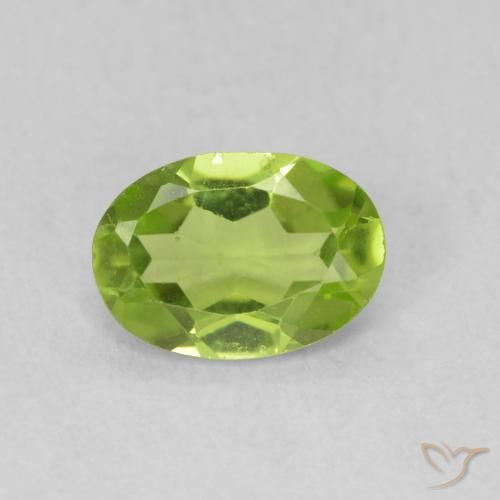 0.75ct 天然 ライブリーグリーン ペリドット, 楕円形, VS