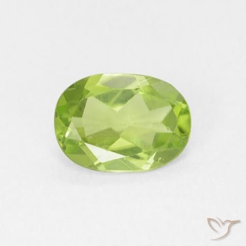 0.88ct 天然 ミディアムグリーン ペリドット, 楕円形, VVS-VS