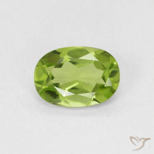 0.92ct 天然 ミディアムグリーン ペリドット, 楕円形, VVS-VS