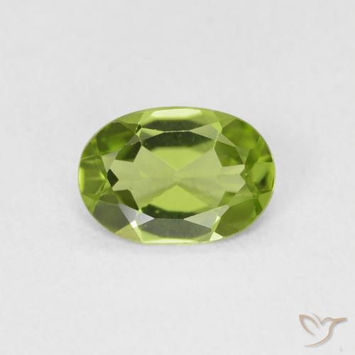 0.70ct 天然 ライブリーグリーン ペリドット, 楕円形, VVS-VS