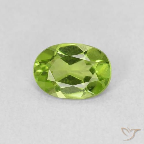 0.79ct 天然 ライブリーグリーン ペリドット, 楕円形, VS