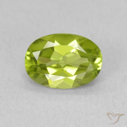 0.90ct 天然 ミディアムグリーン ペリドット, 楕円形, VS