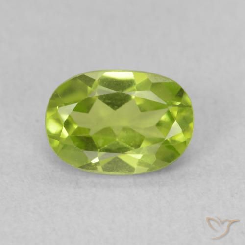 0.93ct 天然 鮮やかなグリーン ペリドット, 楕円形, VS