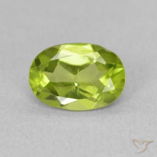 0.84ct 天然 鮮やかなグリーン ペリドット, 楕円形, VS