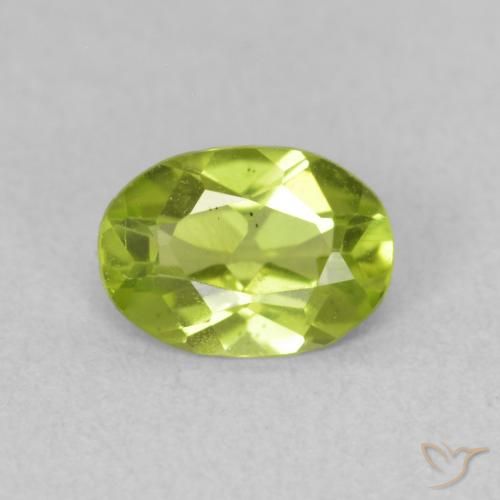 0.75ct 天然 ライブリー黄色がかった緑 ペリドット, 楕円形, VS