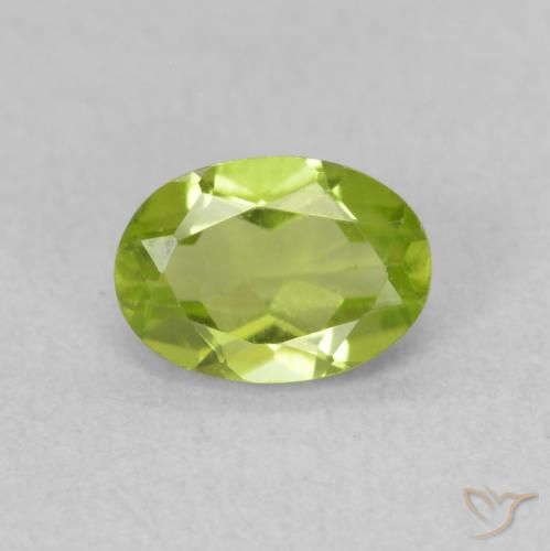 0.80ct 天然 鮮やかなグリーン ペリドット, 楕円形, VS
