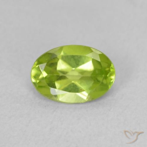 0.72ct 天然 鮮やかなグリーン ペリドット, 楕円形, VVS-VS