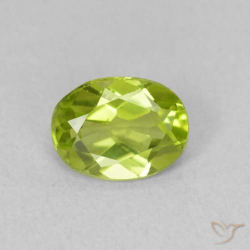 0.78ct 天然 鮮やかなグリーン ペリドット, 楕円形, VVS-VS