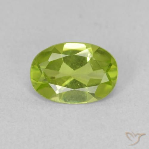 0.74ct 天然 鮮やかなグリーン ペリドット, 楕円形, VVS-VS