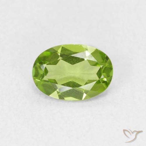 0.76ct 天然 ミディアムグリーン ペリドット, 楕円形, VVS-VS