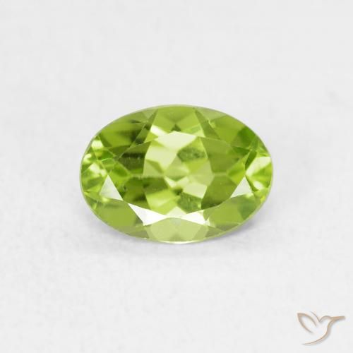 0.83ct 天然 ライブリーグリーン ペリドット, 楕円形, VVS-VS