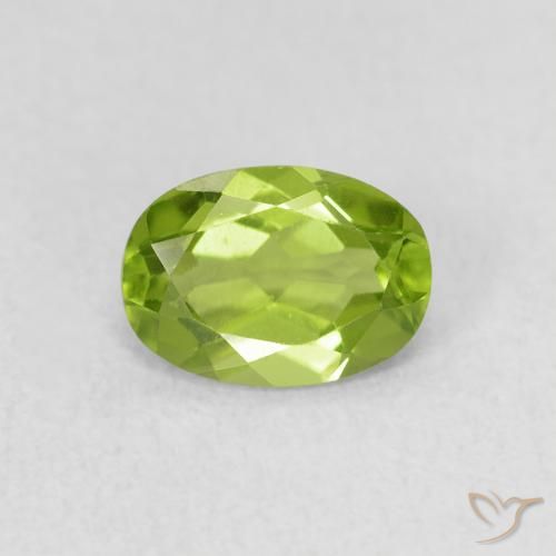 0.88ct 天然 ライブリーグリーン ペリドット, 楕円形, VS