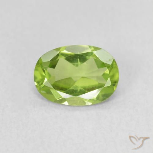 0.79ct 天然 ミディアムグリーン ペリドット, 楕円形, VS