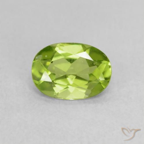 0.80ct 天然 ミディアムグリーン ペリドット, 楕円形, VS