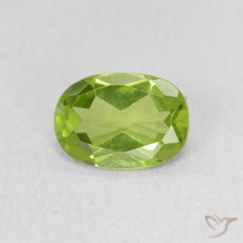 0.82ct 天然 ライブリーグリーン ペリドット, 楕円形, VS
