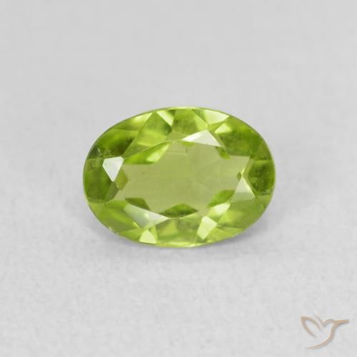 0.68ct 天然 ライブリーグリーン ペリドット, 楕円形, VS