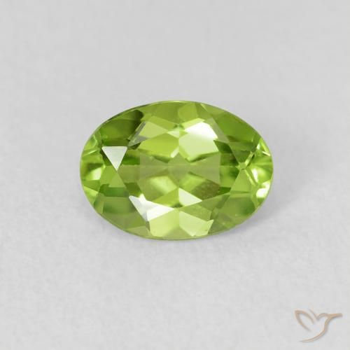 0.85ct 天然 ライブリーグリーン ペリドット, 楕円形, VS