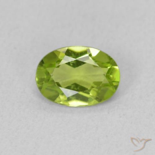 0.84ct 天然 ライブリーグリーン ペリドット, 楕円形, VVS-VS