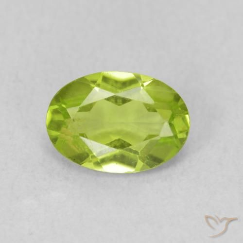 0.84ct 天然 ライブリー黄色がかった緑 ペリドット, 楕円形, VS
