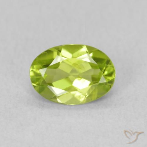 0.83ct 天然 鮮やかなグリーン ペリドット, 楕円形, VS