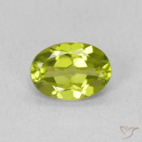 0.82ct 天然 ライブリーグリーン ペリドット, 楕円形, VS