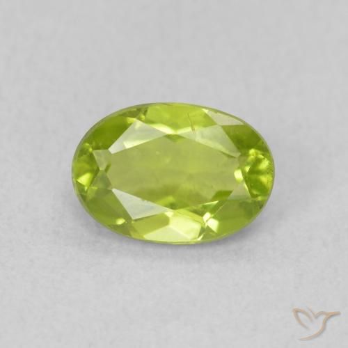 0.89ct 天然 鮮やかなグリーン ペリドット, 楕円形, VS