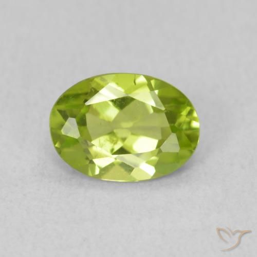 0.81ct 天然 鮮やかなグリーン ペリドット, 楕円形, VS