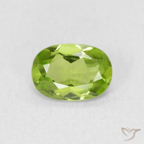 0.88ct 天然 ライブリーグリーン ペリドット, 楕円形, VS