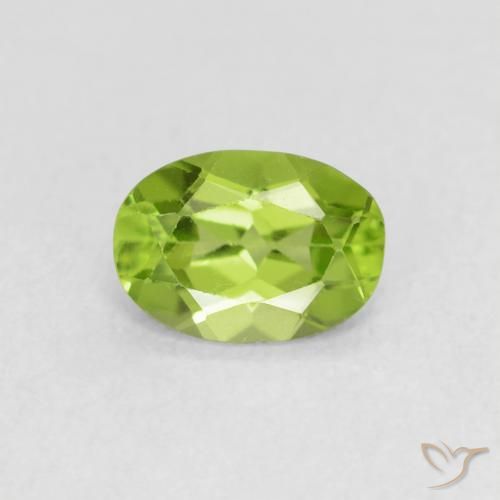 0.81ct 天然 ライブリーグリーン ペリドット, 楕円形, VS
