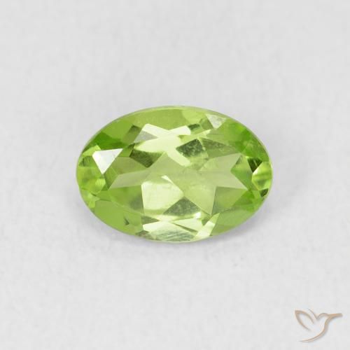 0.84ct 天然 ライブリーグリーン ペリドット, 楕円形, VS