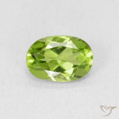 0.86ct 天然 ミディアムグリーン ペリドット, 楕円形, VS