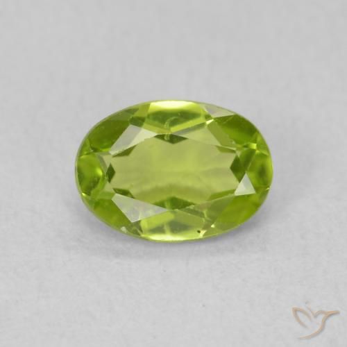0.83ct 天然 ライブリーグリーン ペリドット, 楕円形, VS