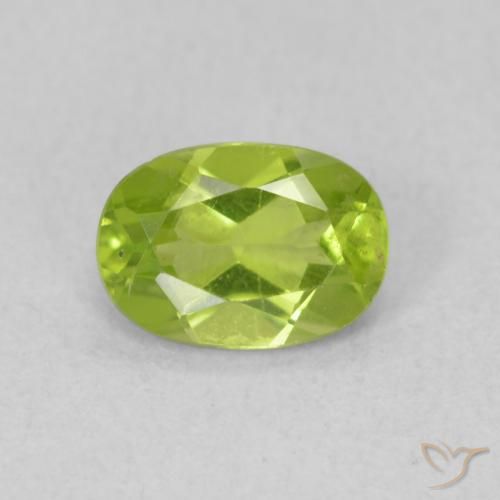 0.86ct 天然 鮮やかなグリーン ペリドット, 楕円形, VS