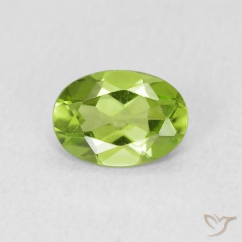 0.79ct 天然 ライブリーグリーン ペリドット, 楕円形, VS