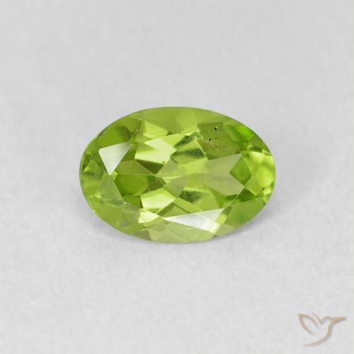 0.73ct 天然 黄みがかったグリーン ペリドット, 楕円形, VS