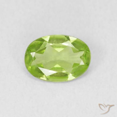 0.76ct 天然 薄いライブリーグリーン ペリドット, 楕円形, VVS-VS