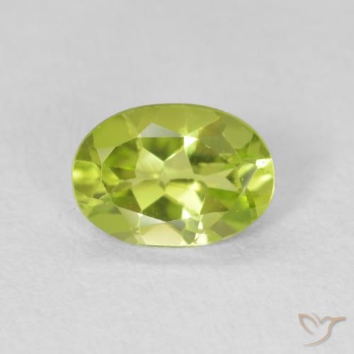 0.71ct 天然 鮮やかなグリーン ペリドット, 楕円形, VS