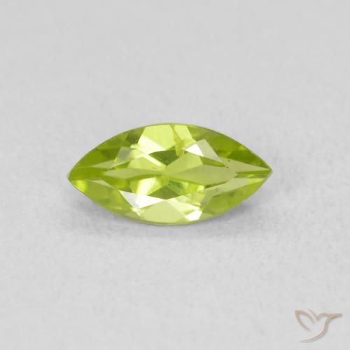 0.65ct 天然 黄みがかったグリーン ペリドット, マーキーズ, VS