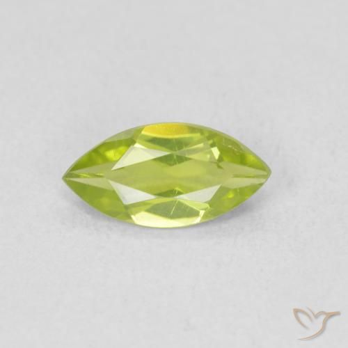 0.57ct 天然 鮮やかなグリーン ペリドット, マーキーズ, VS
