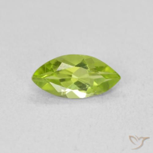 0.60ct 天然 ミディアムグリーン ペリドット, マーキーズ, VS