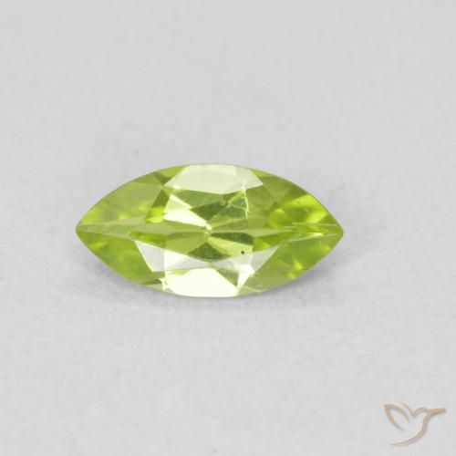 0.54ct 天然 黄みがかったグリーン ペリドット, マーキーズ, VS