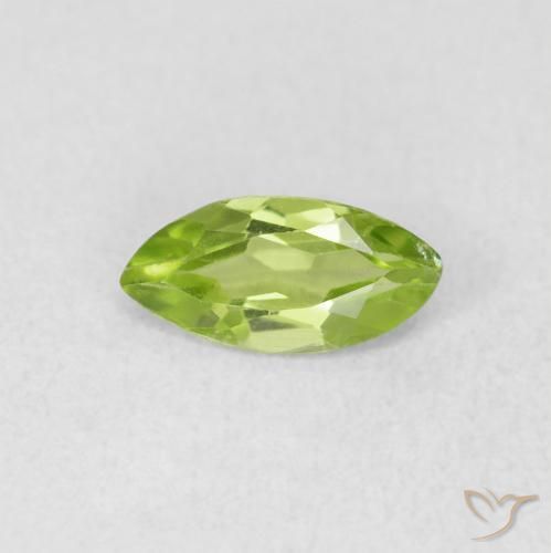 0.58ct 天然 鮮やかなグリーン ペリドット, マーキーズ, VS