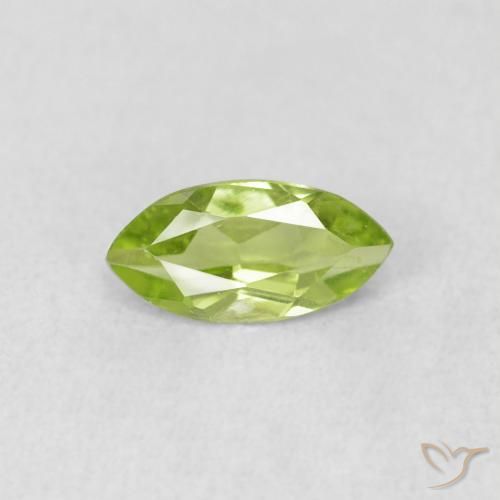 0.63ct 天然 鮮やかなグリーン ペリドット, マーキーズ, VS