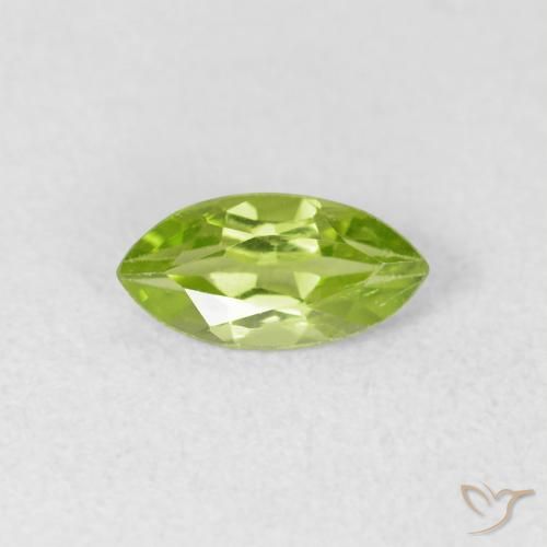 0.65ct 天然 薄いライブリーグリーン ペリドット, マーキーズ, VS