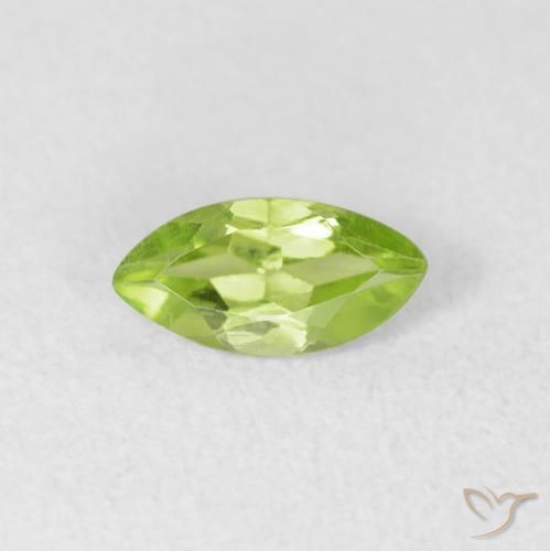 0.60ct 天然 薄いライブリーグリーン ペリドット, マーキーズ, VS