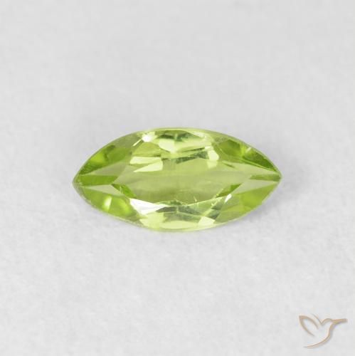 0.58ct 天然 薄いライブリーグリーン ペリドット, マーキーズ, VS