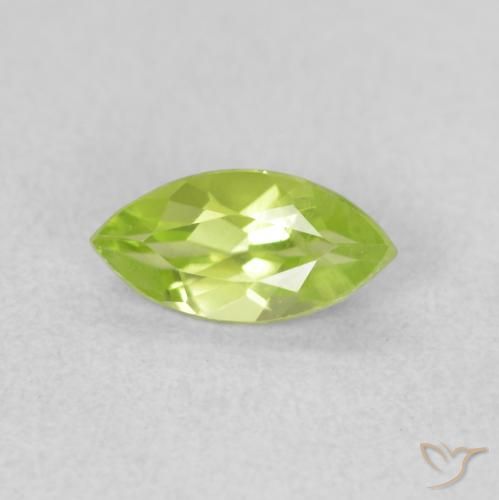 0.62ct 天然 ミディアムグリーン ペリドット, マーキーズ, VS