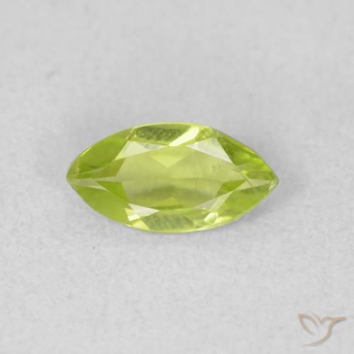 0.56ct 天然 黄みがかったグリーン ペリドット, マーキーズ, VS