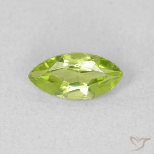 0.56ct 天然 黄みがかったグリーン ペリドット, マーキーズ, VS
